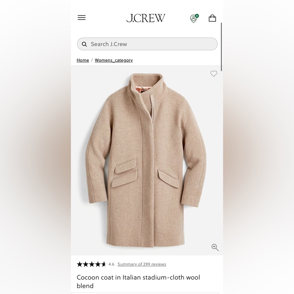 Cocoon coat in Italian stadium-cloth wool blend size: 2